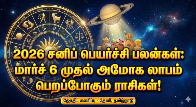 2026 சனிப் பெயர்ச்சி பலன்கள்: மார்ச் 6 முதல் அமோக லாபம் பெறப்போகும் ராசிகள்!